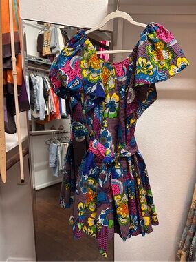 Bright Floral Off-Shoulder Summer Dress